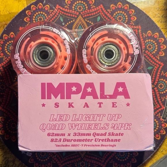 Impala Accessories - Impala Pink LED Light Up Quad Wheels 4-Pack